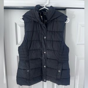 Abercrombie Black Hooded Puffer Vest